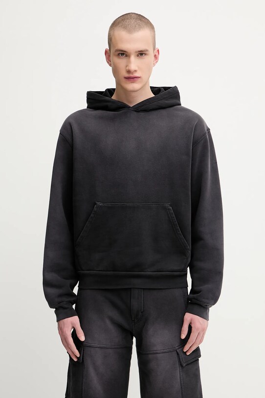 Памучен суичър 1017 ALYX 9SM Garment dye boxy изчистен черен AAMSW0252FA01