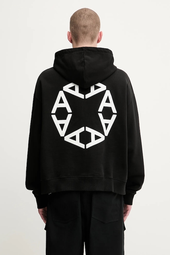 1017 ALYX 9SM bluza bawełniana Circle z kapturem czarny AAMSW0281FA01