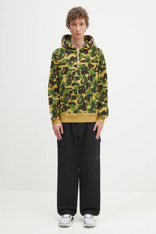 Βαμβακερή μπλούζα A Bathing Ape ABC camo shark 1K80114010 πράσινο