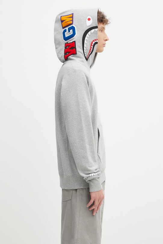 Bavlněná mikina A Bathing Ape Shark šedá 1K80114013