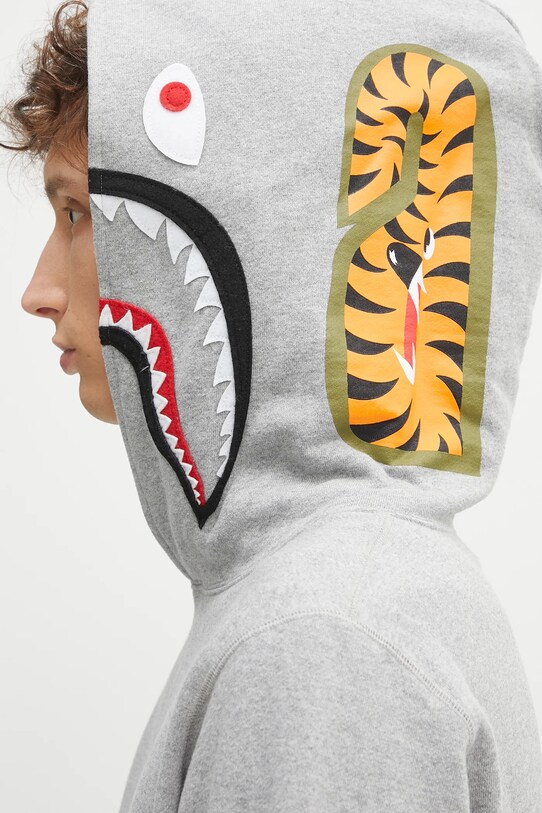 Bavlněná mikina A Bathing Ape Shark 1K80114013 šedá