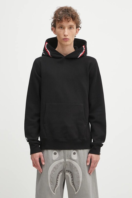 A Bathing Ape bluza bawełniana Shark bawełna czarny 1K80114013