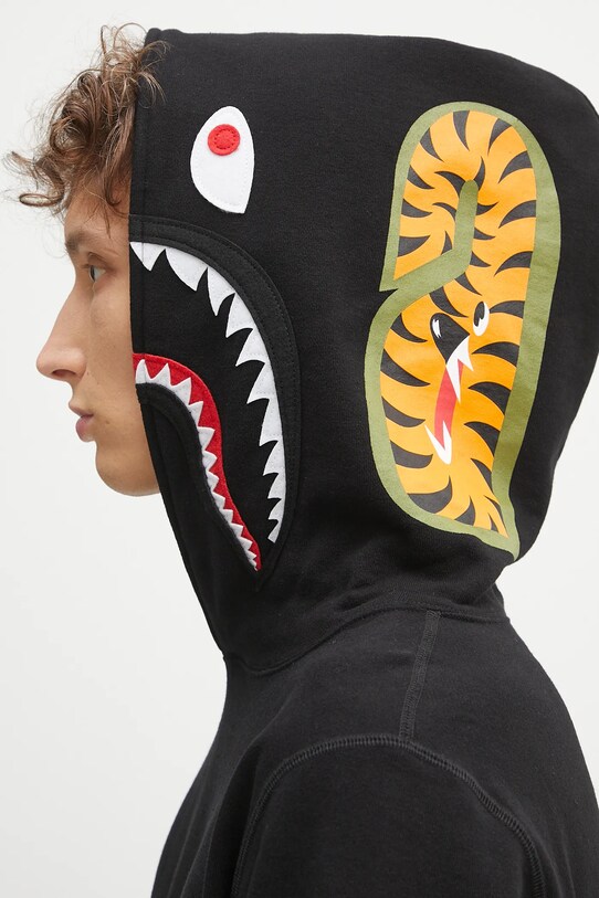 A Bathing Ape felpa in cotone Shark 1K80114013 nero