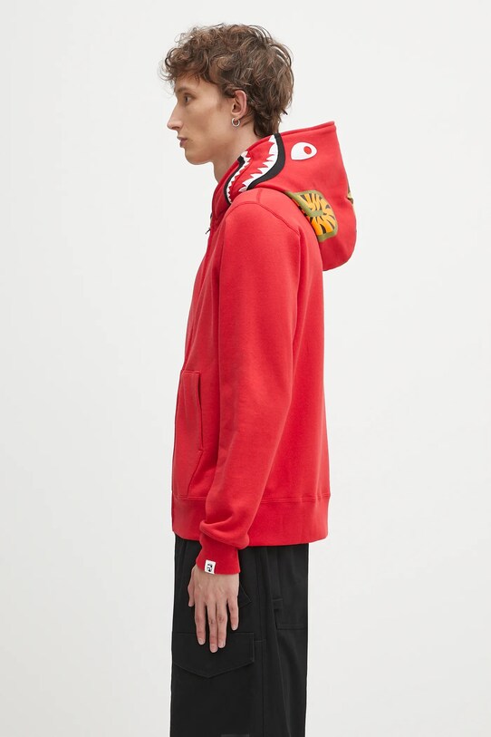 A Bathing Ape bluza bawełniana 1st shark 1K70115005 czerwony SS25