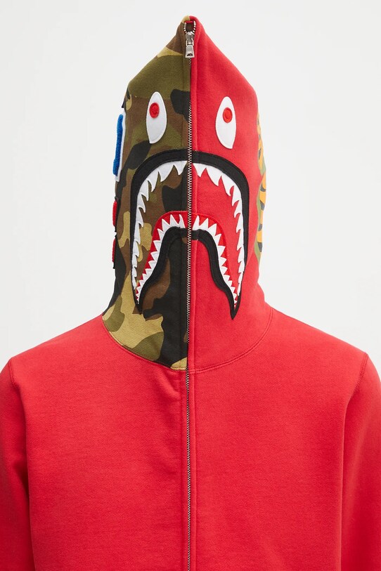 Bavlněná mikina A Bathing Ape 1st shark červená 1K70115005