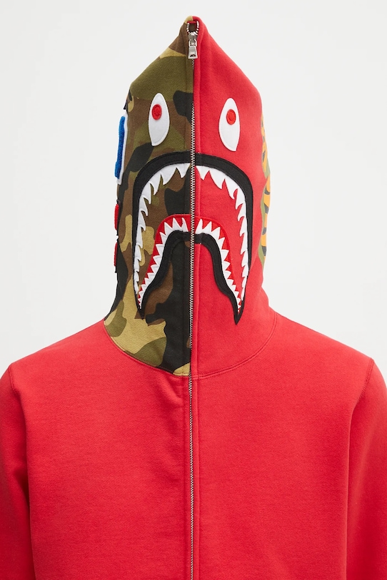 A Bathing Ape bluza bawełniana 1st shark czerwony 1K70115005