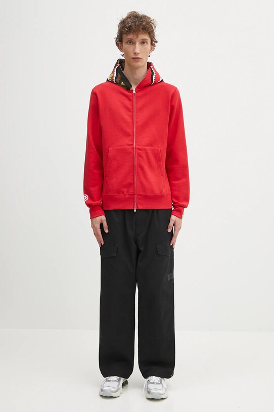 A Bathing Ape bluza bawełniana 1st shark 1K70115005 czerwony