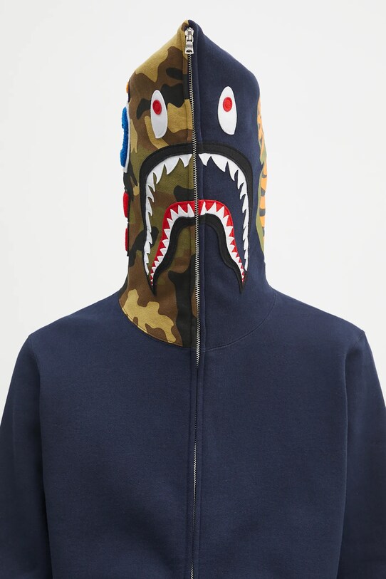 Хлопковая кофта A Bathing Ape 1st shark тёмно-синий 1K70115005