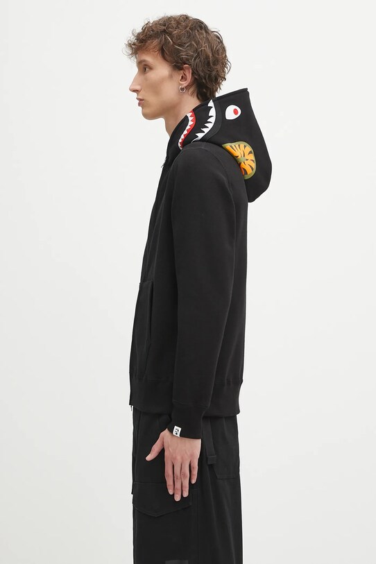 A Bathing Ape cotton sweatshirt 1st shark 1K70115005 black SS25
