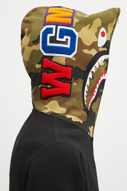 A Bathing Ape cotton sweatshirt 1st shark 1K70115005 black
