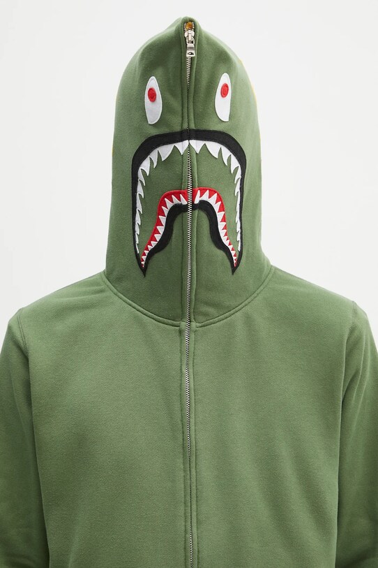 Хлопковая кофта A Bathing Ape 2nd shark зелёный 1K70115006