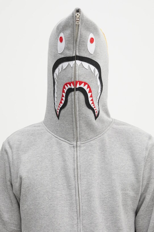 Bavlněná mikina A Bathing Ape 2nd shark šedá 1K70115006