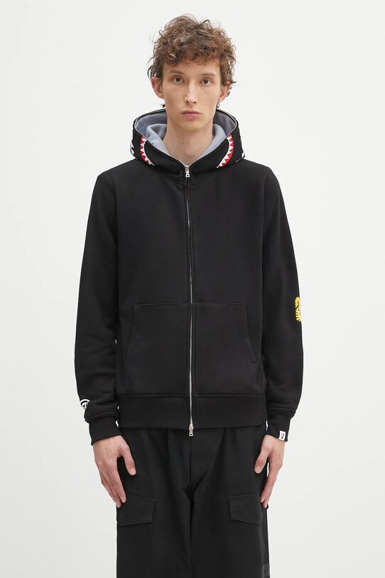 A Bathing Ape bluza bawełniana 2nd shark bawełna czarny 1K70115006