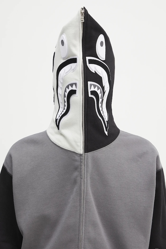 Bavlněná mikina A Bathing Ape Shark šedá 1K70115311