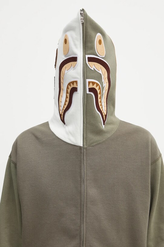A Bathing Ape bluza bawełniana Shark zielony 1K70115312