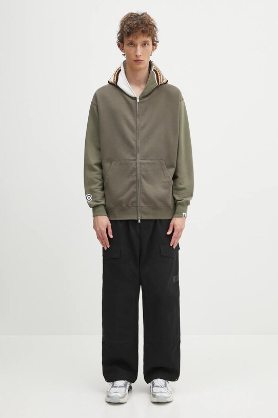 A Bathing Ape bluza bawełniana Shark 1K70115312 zielony
