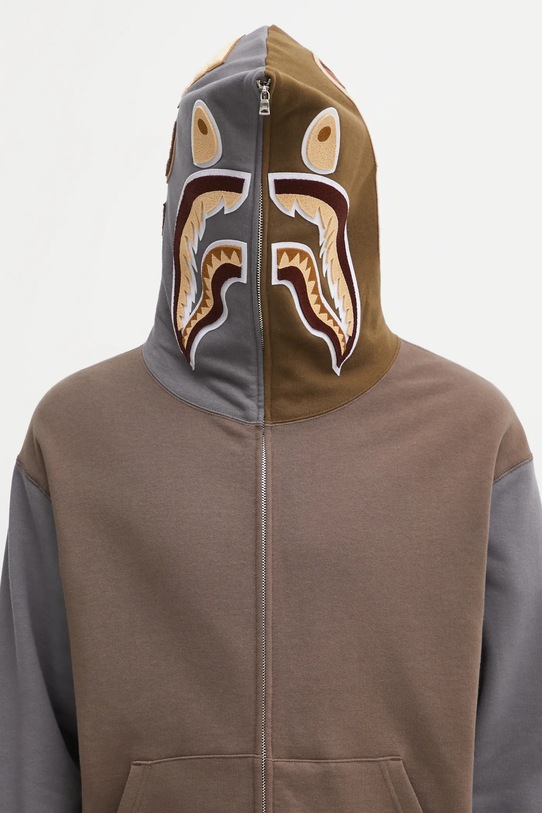 Памучен суичър A Bathing Ape Shark кафяв 1K70115312
