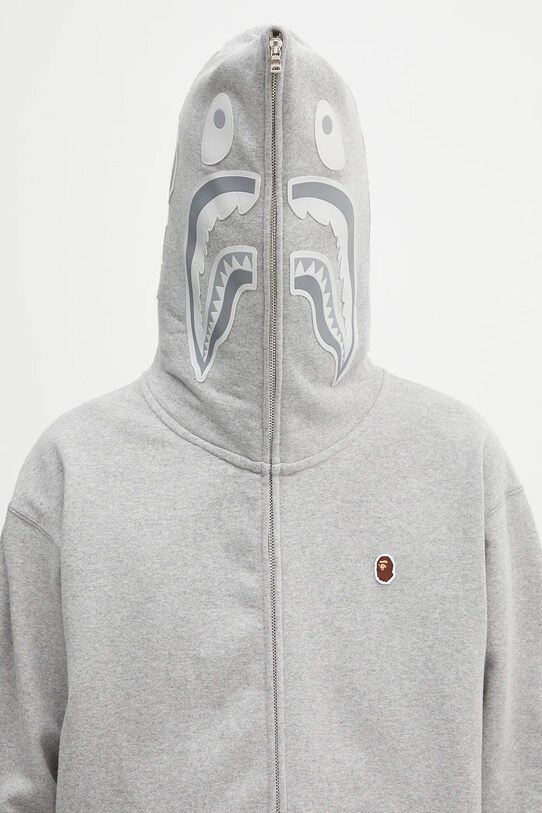 Памучен суичър A Bathing Ape One point APE head shark сив 1K80115305