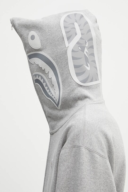 Памучен суичър A Bathing Ape One point APE head shark 1K80115305 сив