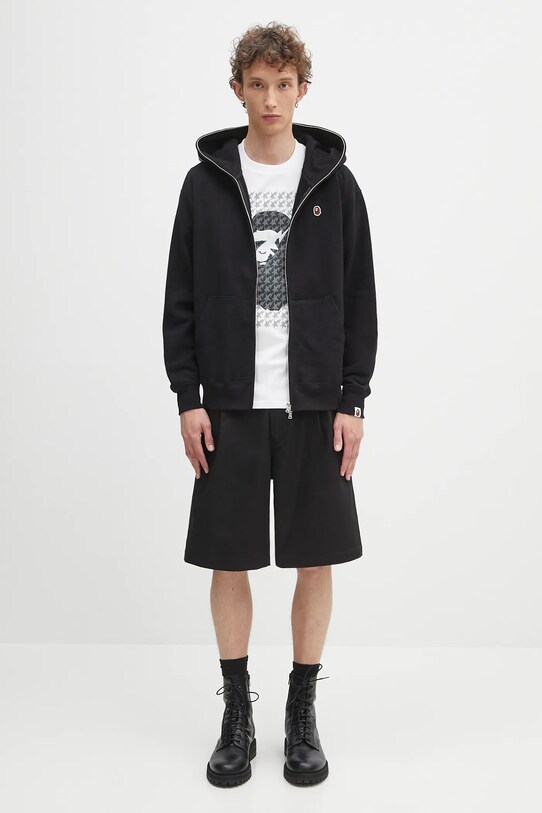 A Bathing Ape felpa in cotone One point APE head shark 1K80115305 nero