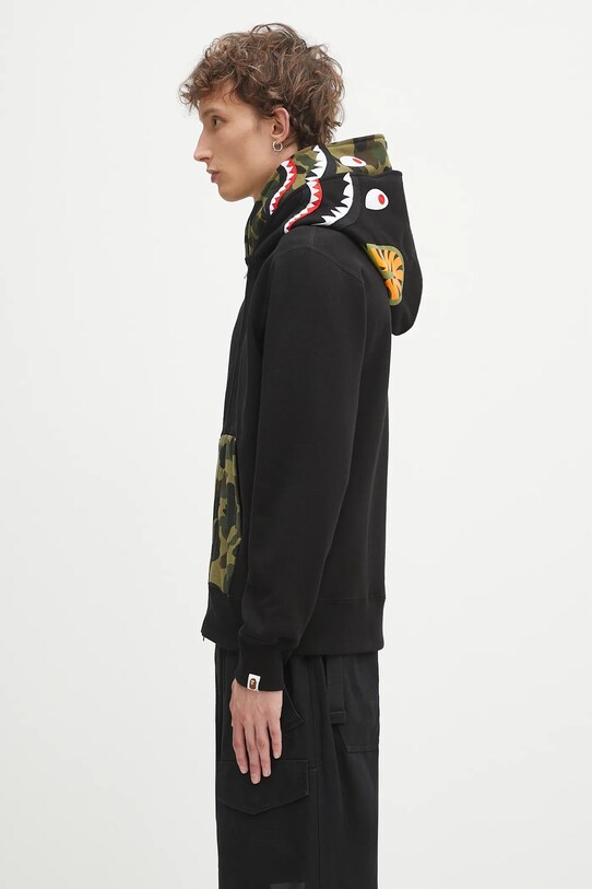 A Bathing Ape bluza bawełniana 1st camo shark 1L30115007 czarny SS25