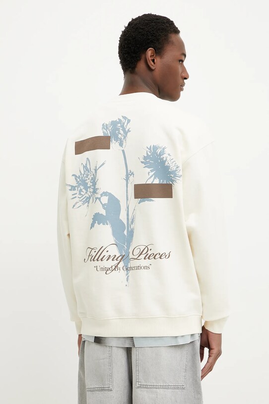 Filling Pieces hanorac de bumbac print bej 74599859936
