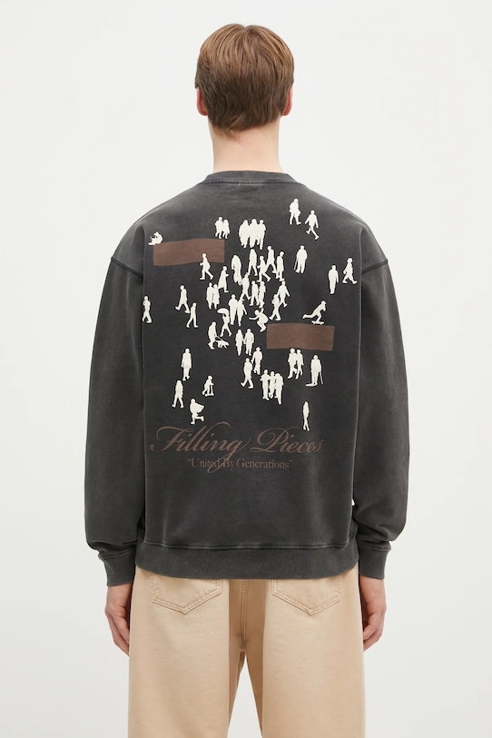 Bavlněná mikina Filling Pieces 74599870626 černá