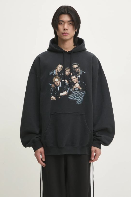 Mikina VETEMENTS Backstreetboys Oversized potlač čierna UA66HD700B