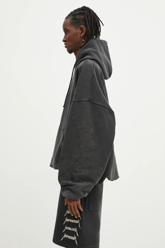 Dukserica VETEMENTS Death Metal Cropped Boxy UA66HD620BB siva SS25