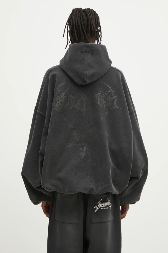 Odzież VETEMENTS bluza Death Metal Cropped Boxy UA66HD620BB szary
