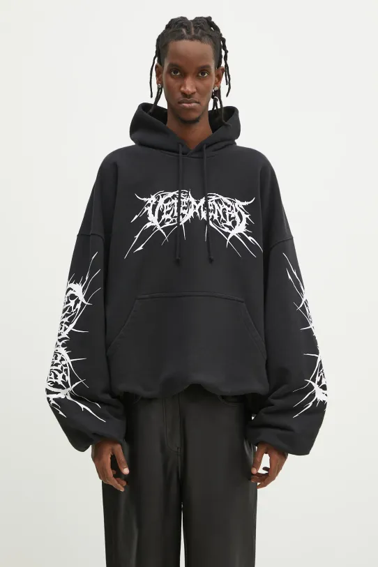 VETEMENTS sweatshirt Death Metal Cropped Boxy other black UA66HD620BW