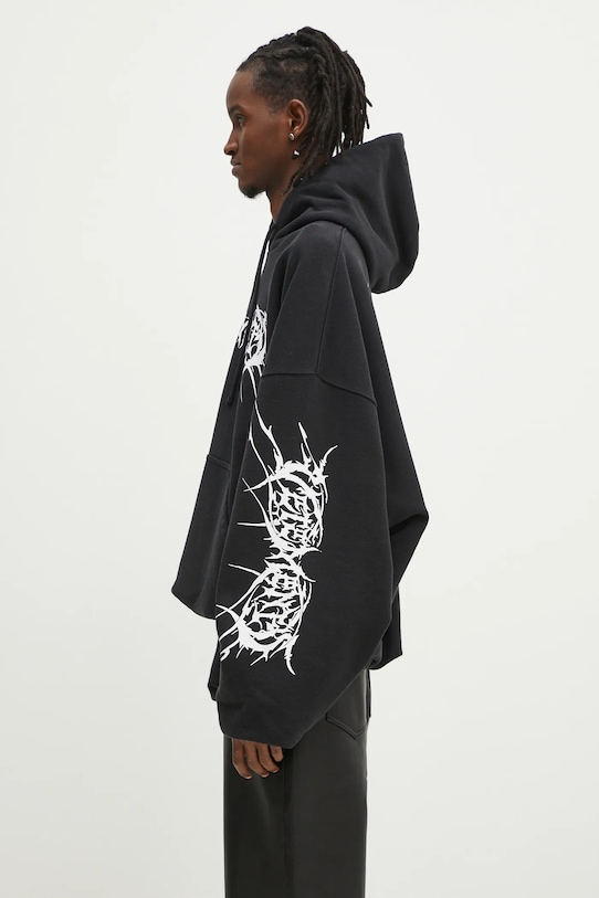 Clothing VETEMENTS sweatshirt Death Metal Cropped Boxy UA66HD620BW black