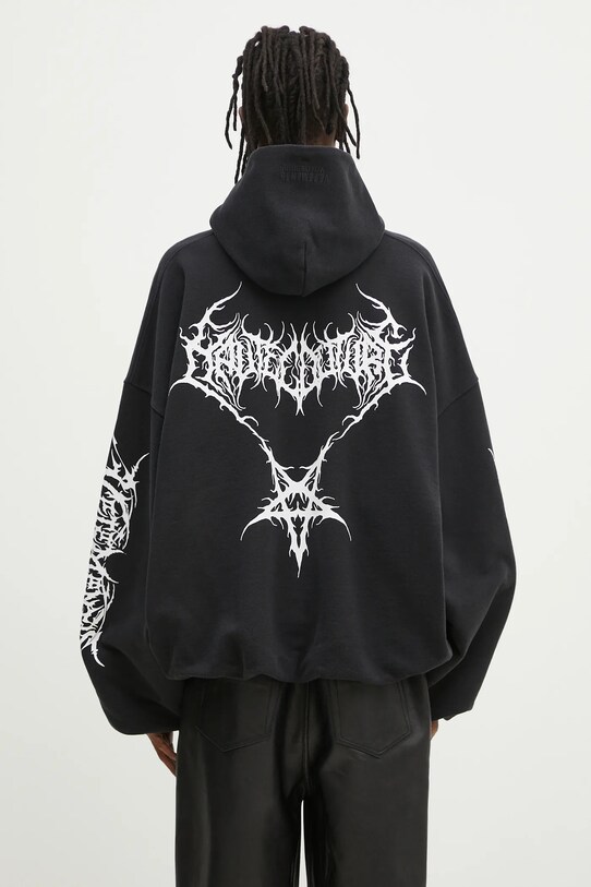 Mikina VETEMENTS Death Metal Cropped Boxy UA66HD620BW černá