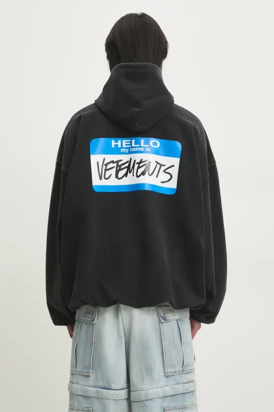 VETEMENTS cotton sweatshirt My Name Sticker Cropped Boxy cotton black UA66HD650B