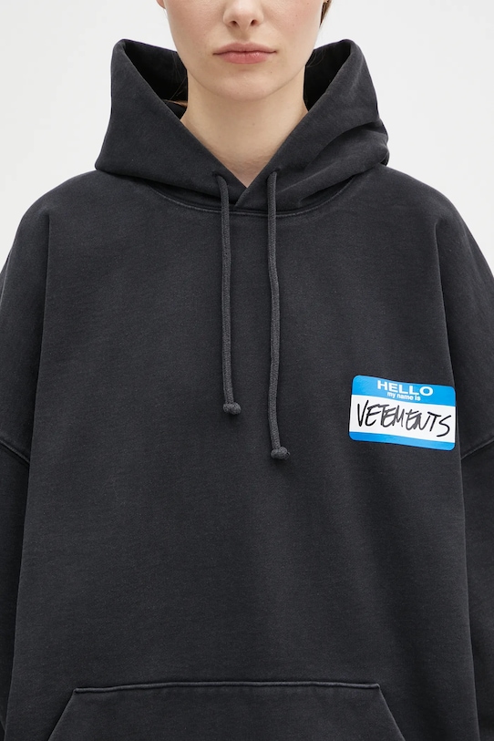 VETEMENTS cotton sweatshirt My Name Sticker Cropped Boxy UA66HD650B