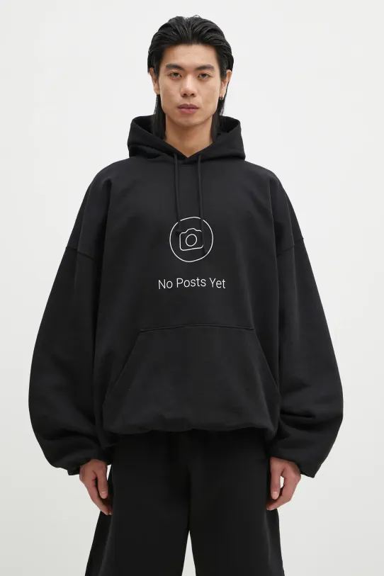 VETEMENTS felpa No Posts Cropped Boxy sovrastampa nero UA66HD660B