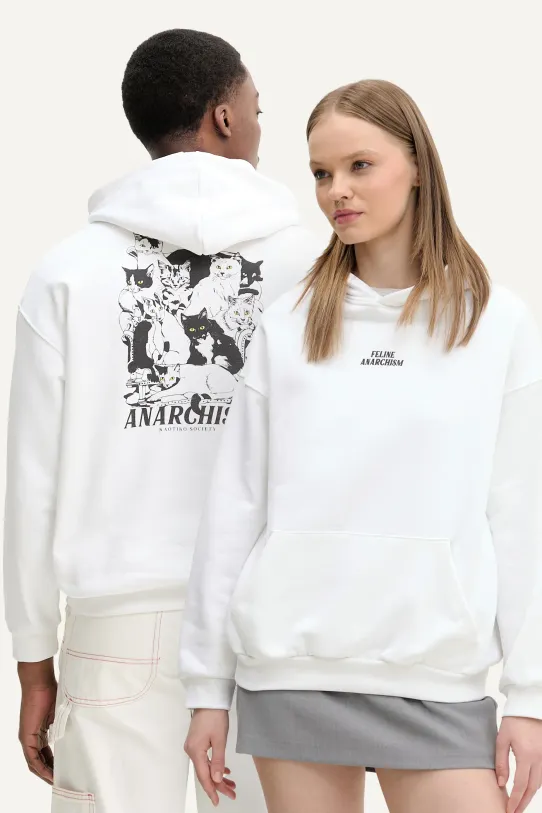 Bavlnená mikina Kaotiko bavlna biela AQ059.01S.M002