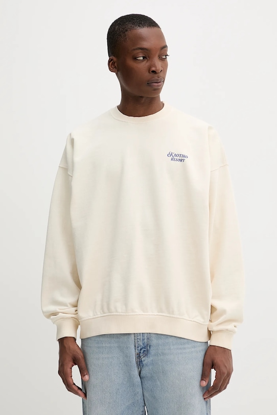 Βαμβακερή μπλούζα Kaotiko AQ005.01.G002 μπεζ SS25