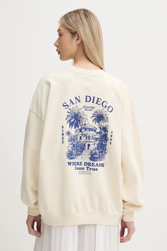 Ρούχα Βαμβακερή μπλούζα Kaotiko AQ005.01.G002 μπεζ