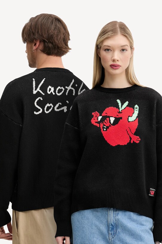 Kaotiko pulover grosime medie negru AQ009.01.1910