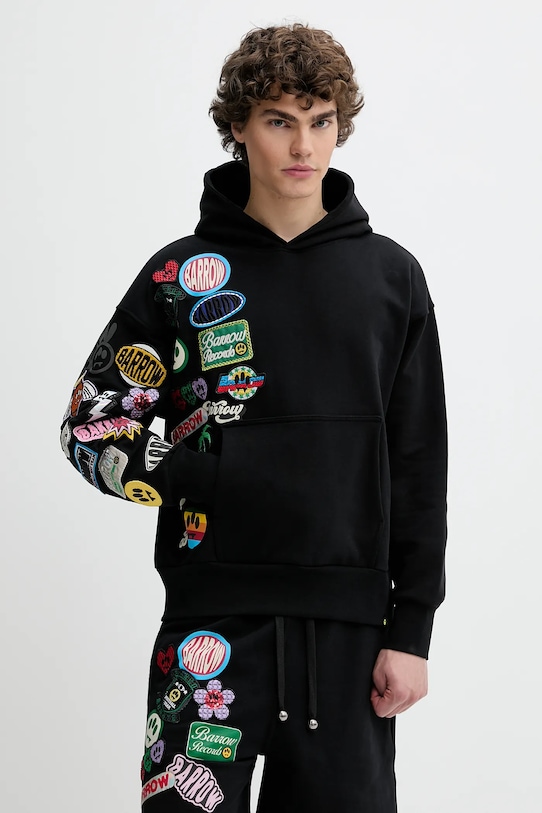 Barrow felpa in cotone S5BWUAHS017 nero SS25