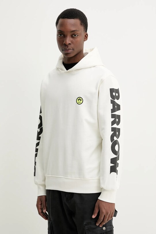 Barrow hanorac de bumbac S5BWUAHS086 alb SS25