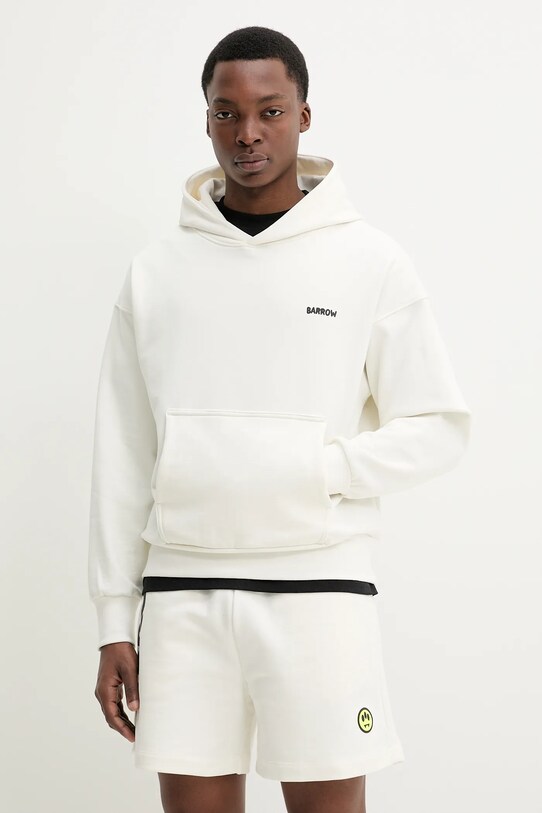 Бавовняна кофта Barrow S5BWUAHS151 білий SS25