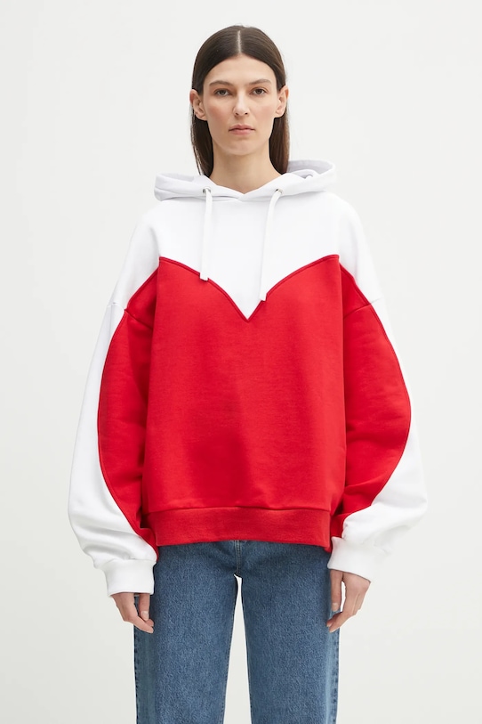 Pamučna dukserica Fiorucci Heart Relaxed Fit U02SPSHO092CJ05RD01 bijela SS25