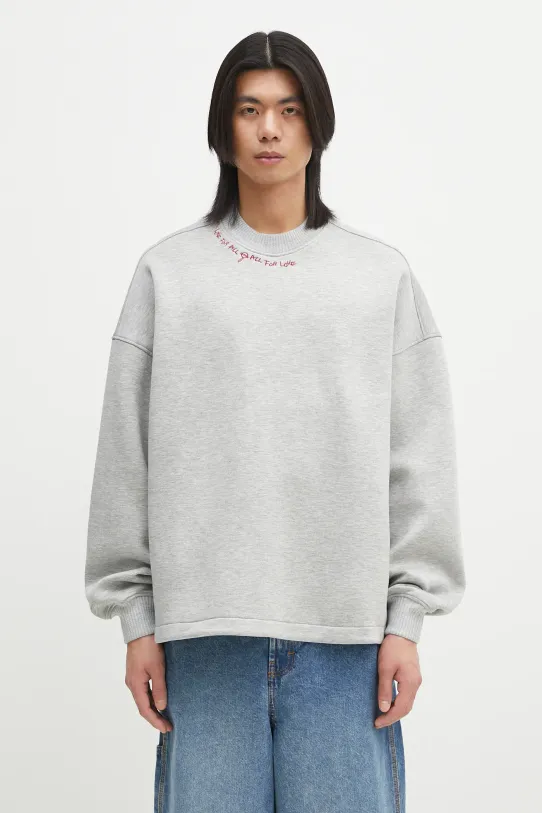 Mikina Fiorucci Neoprene Embroidered Neck Relaxed Fit směs šedá U02SPSCR188NE01GY01