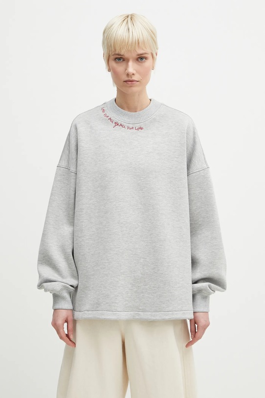 Mikina Fiorucci Neoprene Embroidered Neck Relaxed Fit U02SPSCR188NE01GY01 šedá SS25