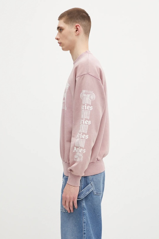 Odzież Aries bluza bawełniana Aged Ancient Column Sweat AR2003303 różowy