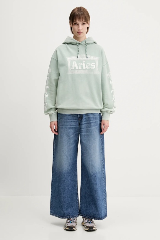 Aries bluza bawełniana Aged Ancient Column Hoodie AR2003503