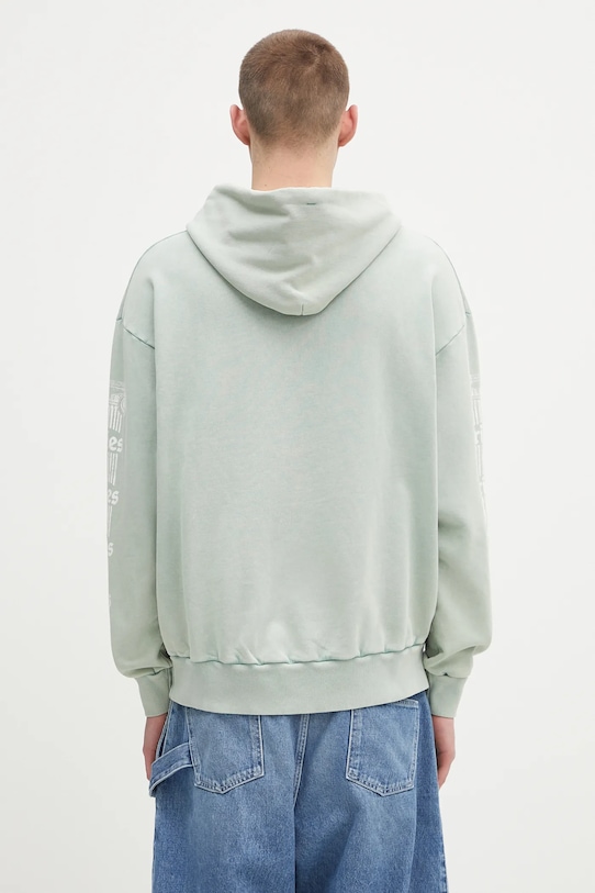 Βαμβακερή μπλούζα Aries Aged Ancient Column Hoodie AR2003503 τιρκουάζ