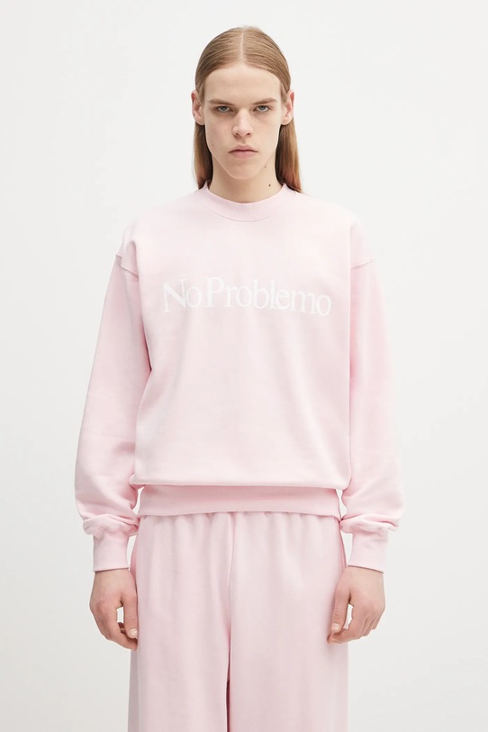 No Problemo bluza bawełniana No Problemo Sweatshirt nadruk różowy NP2000203